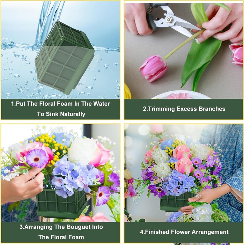 IHDYPPEW 10 Pack Floral Foam Cage, Premium Floral Cage Foam Box for Fresh and Artificial Flowers – Perfect for Wedding, Home and Garden Decorations(4.5 x 4.5 x 3.75 inch) by - Image 3